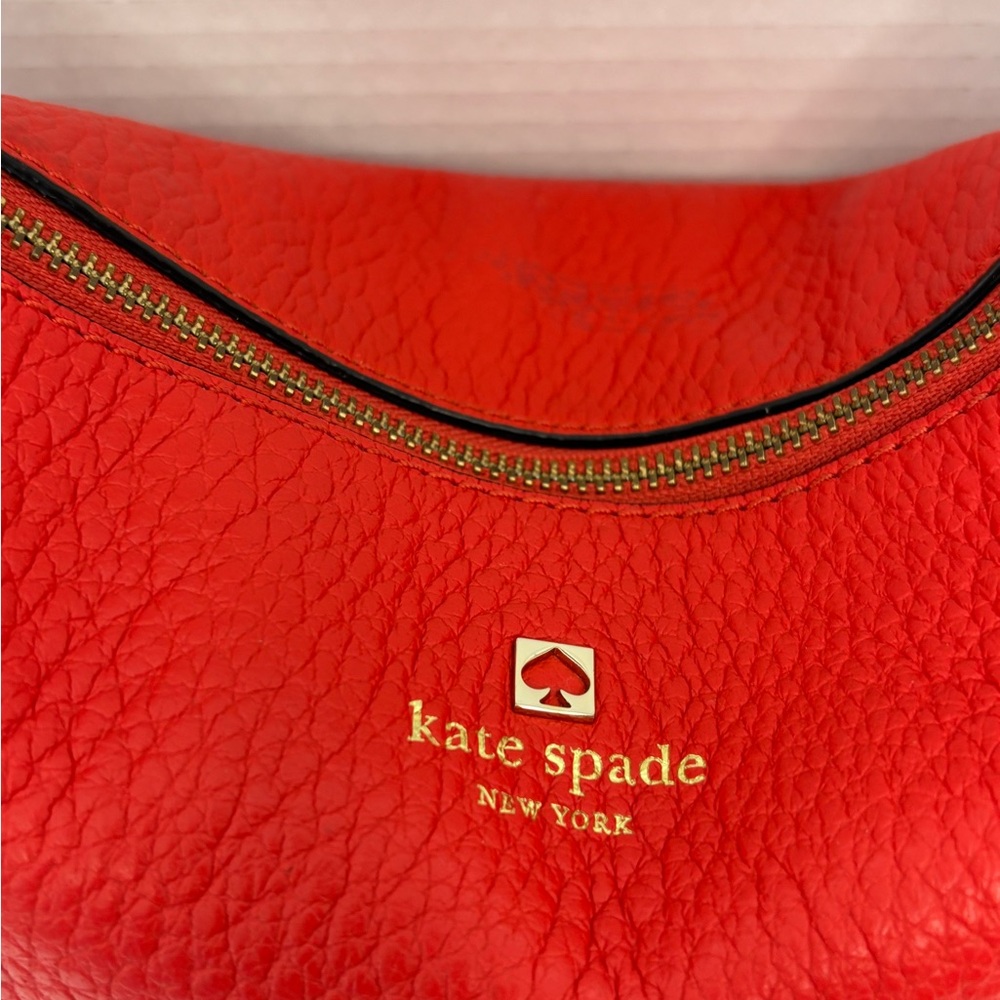 kate spade Bright Red Leather Tassel Hobo Shoulder Bag - Picture 3 of 13